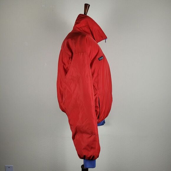 Columbia Jacket Mens XL Red Blue Color Block VTG Bomber Retro Reversible Quilted - Picture 3 of 13
